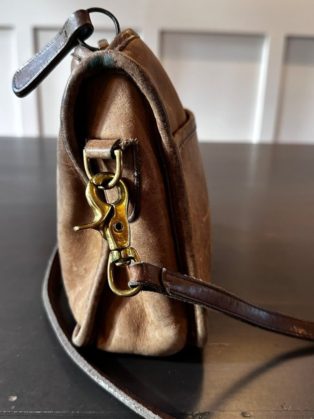 Vintage Coach 983-9607 Brown Glove-Tanned Leather Crossbody Bag, Made in NY - Picture 5 of 14